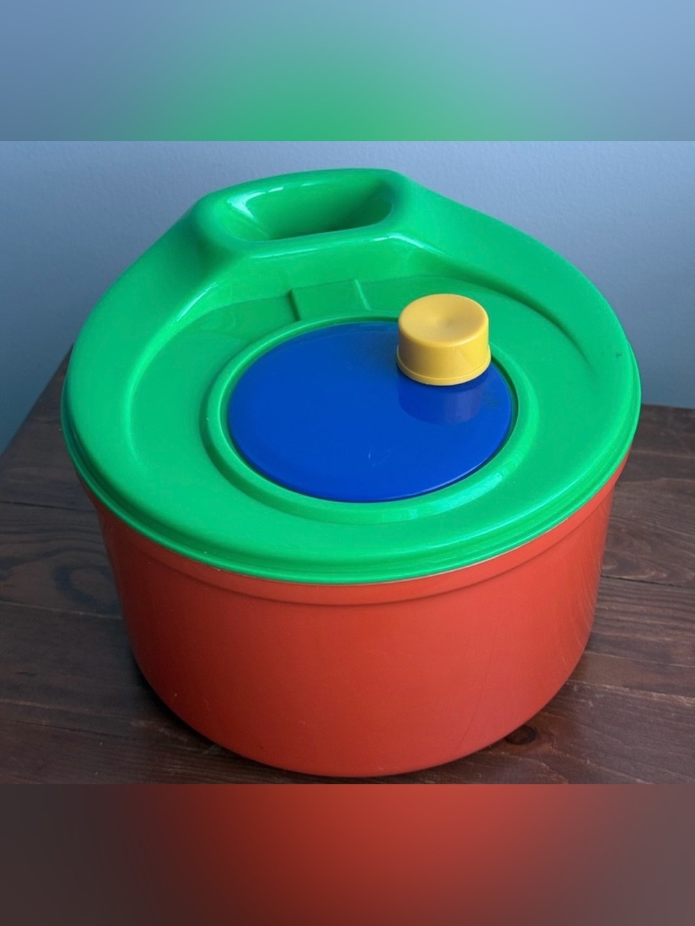 90s Kitchen Salad Spinner Memphis Style Mixed Primary Secondary Colour Block